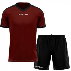 Futball mez szett Givova Revolution&One burgundivörös-fekete Labdarúgó mezek Givova