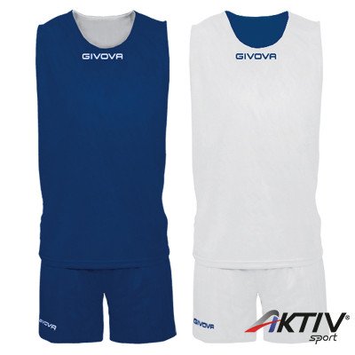 Kosárlabda mez szett Givova Canotta kifordítható tengerkék-fehér