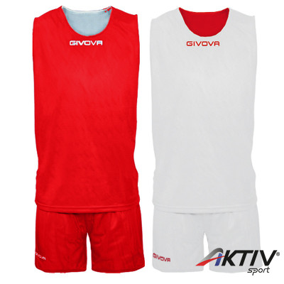 Kosárlabda mez szett Givova Canotta kifordítható piros-fehér
