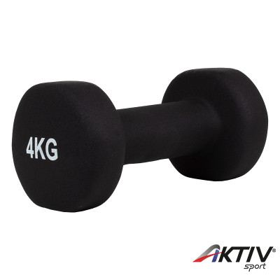 Súlyzó neoprén Aktivsport 4 kg fekete
