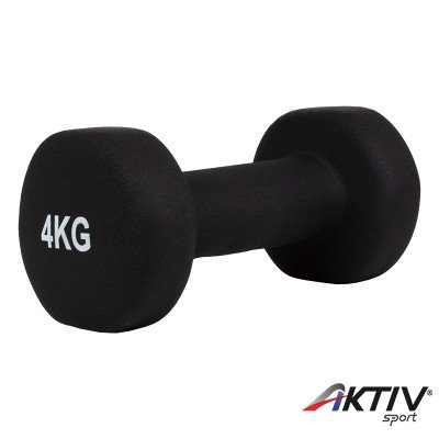 Súlyzó neoprén Aktivsport 4 kg fekete