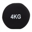Súlyzó neoprén Aktivsport 4 kg fekete