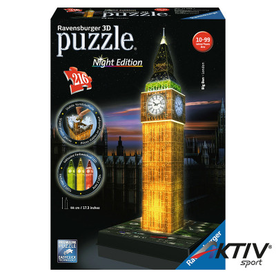 Puzzle 3D Ravensburger 216 db Big Ben fénnyel