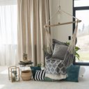 Függőszék állvány nélkül Lindo fehér-szürke