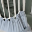 Függőszék állvány nélkül Lindo fehér-szürke