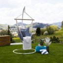 Függőszék állvány nélkül Lindo fehér-szürke