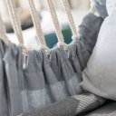 Függőszék állvány nélkül Lindo fehér-szürke