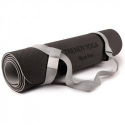 Jógaszőnyeg pánttal Trendy Yogamat Eco-Line 180x60x0,6 cm antracit Fitness Trendy