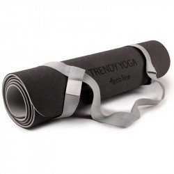 Jógaszőnyeg pánttal Trendy Yogamat Eco-Line 180x60x0,6 cm antracit Fitness Trendy