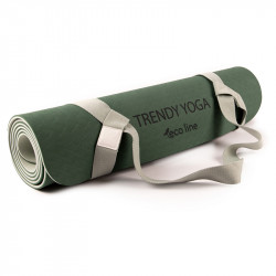 Jógaszőnyeg pánttal Trendy Yogamat Eco-Line 180x60x0,6 cm zöld Fitness Trendy