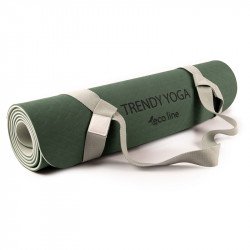 Jógaszőnyeg pánttal Trendy Yogamat Eco-Line 180x60x0,6 cm zöld Fitness Trendy