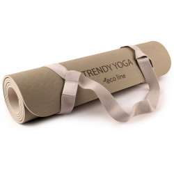Jógaszőnyeg pánttal Trendy Yogamat Eco-Line 180x60x0,6 cm bézs Fitness Trendy