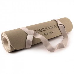 Jógaszőnyeg pánttal Trendy Yogamat Eco-Line 180x60x0,6 cm bézs Fitness Trendy