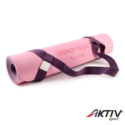 Jógaszőnyeg pánttal Trendy Yogamat Eco-Line 180x60x0,6 cm lila