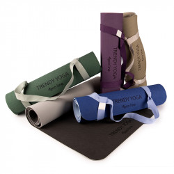 Jógaszőnyeg pánttal Trendy Yogamat Eco-Line 180x60x0,6 cm lila