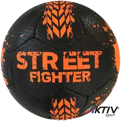 Futball labda Winart Street Fighter fekete-narancs méret: 5
