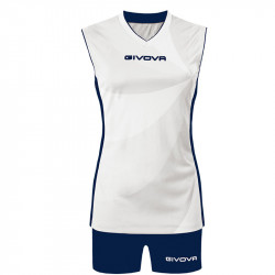 Röplabda mez szett női Givova Elica Ladies fehér-tengerkék Röplabda mezek Givova