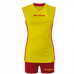 Röplabda mez szett női Givova Elica Ladies sárga-piros Röplabda mezek Givova