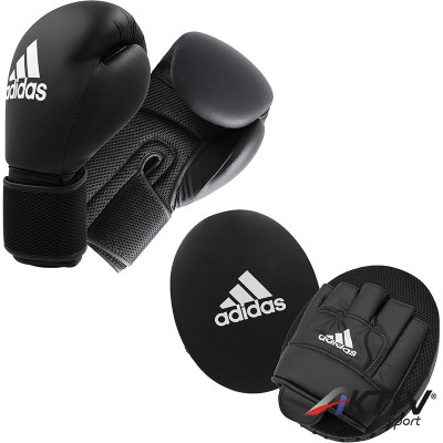 Bokszkesztyű pontütő szett Adidas Kit 2 12 oz fekete