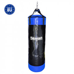 Boxzsák Saman Colours műbőr 120x40 cm fekete-kék Sportszer Saman