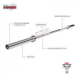 Olimpiai rúd Diamond Pro 220 cm 50 mm