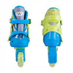 Gyermek görkorcsolya WORKER TriGo Skate LED világító első kerékkel kék 26-29