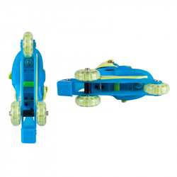 Gyermek görkorcsolya WORKER TriGo Skate LED világító első kerékkel kék 26-29