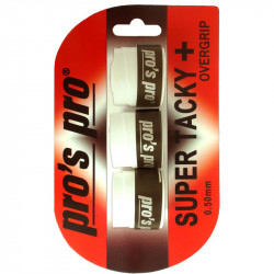 Teniszütő grip Pros Pro Super Tacky Plus fehér 3 db Sportszer Pro\'s Pro