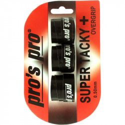 Teniszütő grip Pros Pro Super Tacky Plus fekete 3 db Sportszer Pro\'s Pro