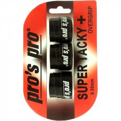 Teniszütő grip Pros Pro Super Tacky Plus fekete 3 db Sportszer Pro\'s Pro