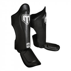 Thai lábszárvédő Saman Force bőr fekete XL