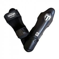 Thai lábszárvédő Saman Force bőr fekete XL