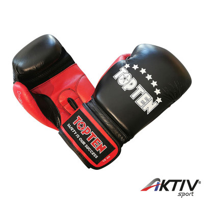 Boxkesztyű Top Ten Pro Max bőr fekete 14 oz