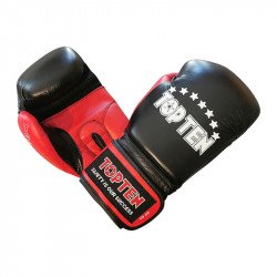 Boxkesztyű Top Ten Pro Max bőr fekete 14 oz Sportszer Top Ten