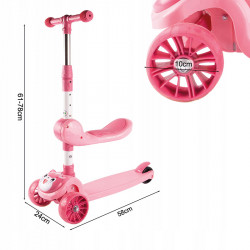 Háromkerekű roller rózsaszín