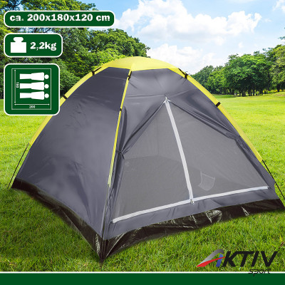 Sátor Camp Active 3 személyes 200x180x120 cm szürke