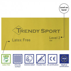 Fitnesz szalag Trendy Limite Medical 2,5 m x 10 cm sárga