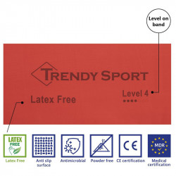 Fitnesz szalag Trendy Limite Medical 2,5 m x 10 cm piros