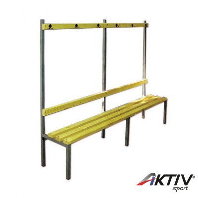 Öltözőpad Aktivsport egyoldalas 1,5 m 6 db akasztó
