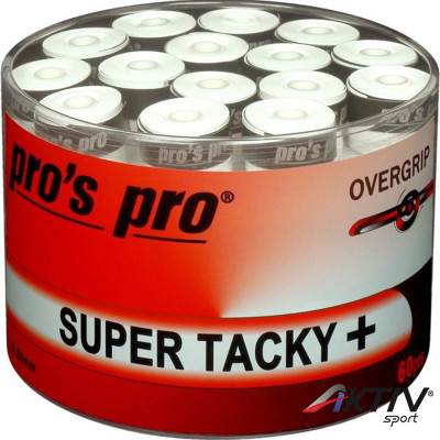 Teniszütő grip Pros Pro Super Tacky Plus fehér