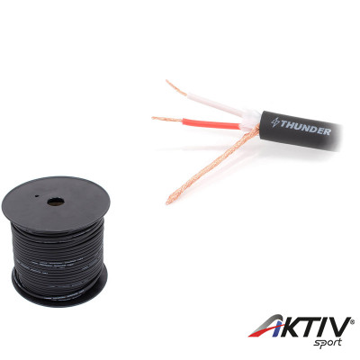 Thunder M008 Mikrofonkábel, 2 ér + árnyékolás, fekete, 100 m