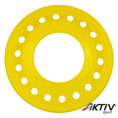 Frizbi 28,5 cm lyukas sárga