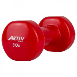 Szépséghibás Kézisúlyzó vinyl Aktivsport 3 kg piros Fitness Aktivsport