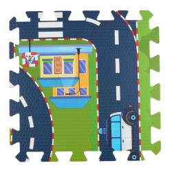 Puzzle szőnyeg városi közlekedés