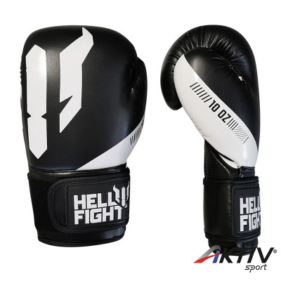 Boxkesztyű Hell Fight 2026 műbőr fekete-fehér