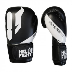 Boxkesztyű Hell Fight 2026 műbőr fekete-fehér Sportszer Hell Fight