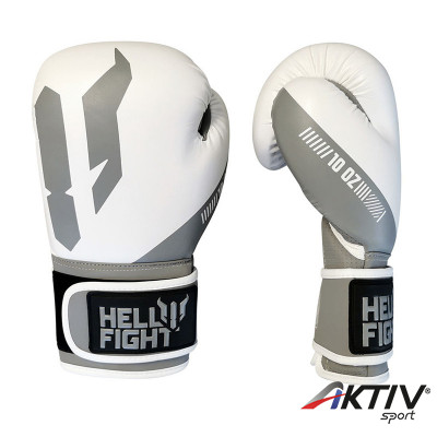 Boxkesztyű Hell Fight 2026 műbőr fehér-szürke