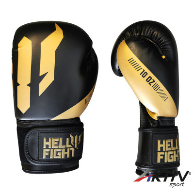 Boxkesztyű Hell Fight 2026 műbőr fekete-arany
