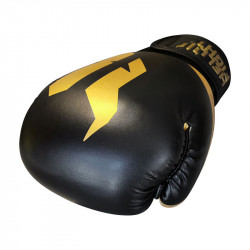 Boxkesztyű Hell Fight 2026 műbőr fekete-arany