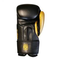 Boxkesztyű Hell Fight 2026 műbőr fekete-arany